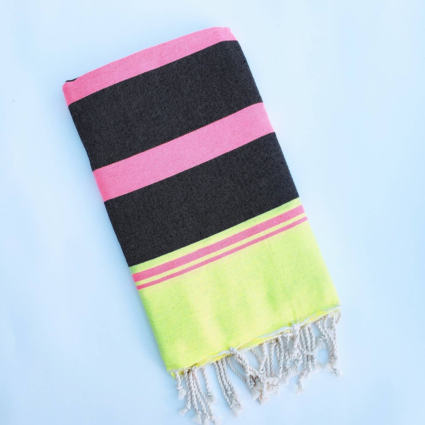 wonderfouta - Beach towel /sarong-Flourscent pink-yellow-black