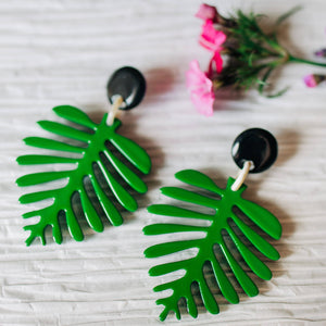 Horn Palm Leaf Earrings