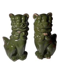 Foo Dog Figurines Green Set of 2