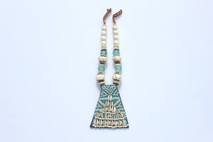 Turquoise Beaded Triangle Necklace