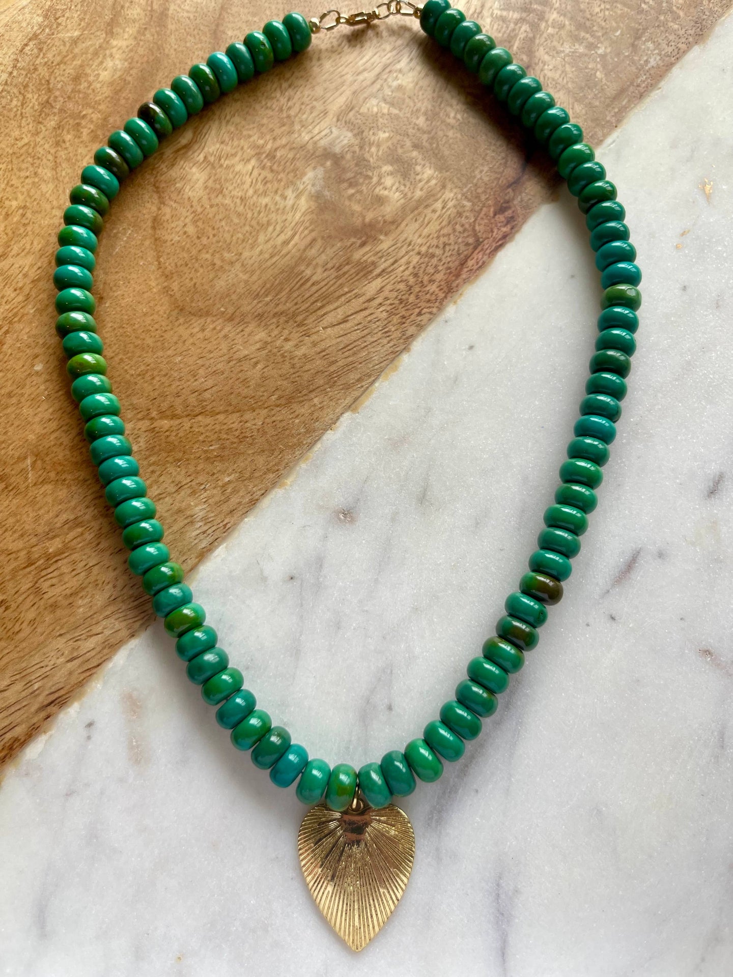 Kaily Necklace: Dark Green Turquoise