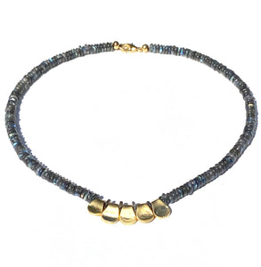 Penta Collar Necklace in Black Agate