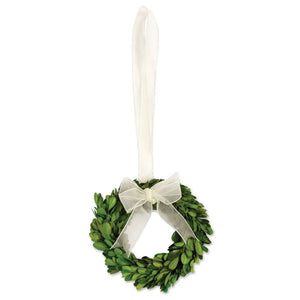 Boxwood Wreath Small Off White Ribbon