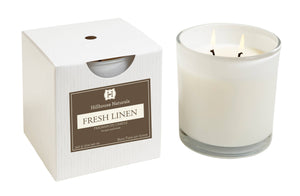 Fresh Linen 2 Wick Candle In White Glass 12oz. Ctn. 6