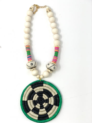 Green + Black | Sisal Pendant