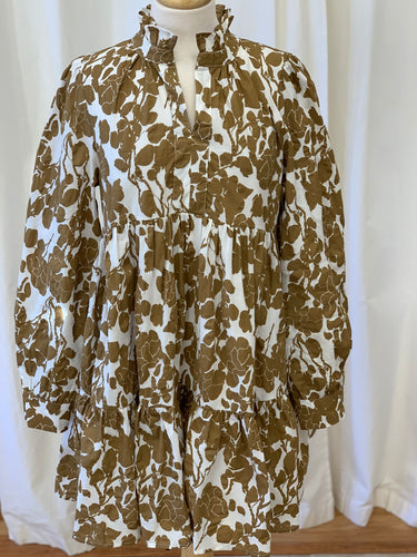 Brown Floral Mini Dress